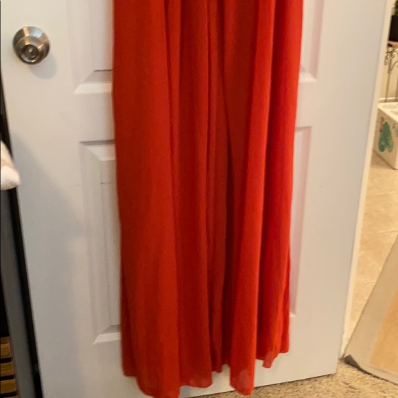 Burnt Orange Chiffon Maxi Maternity Dress - Picture 5 of 8